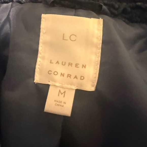 LC Lauren Conrad Cozy Blue Faux Fur Sherpa Coat Size M - Picture 7 of 8